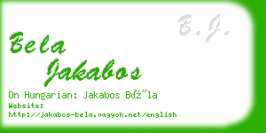 bela jakabos business card